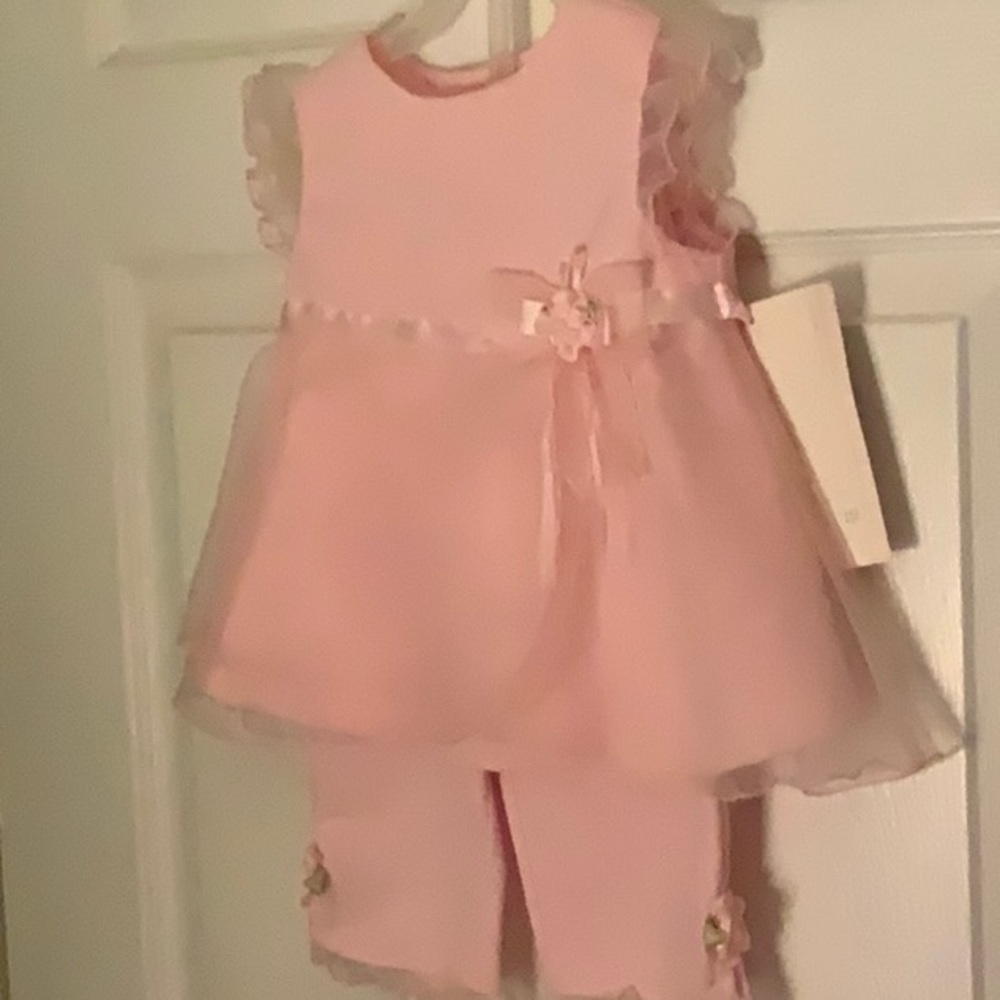 Pink baby dress up pants outfit